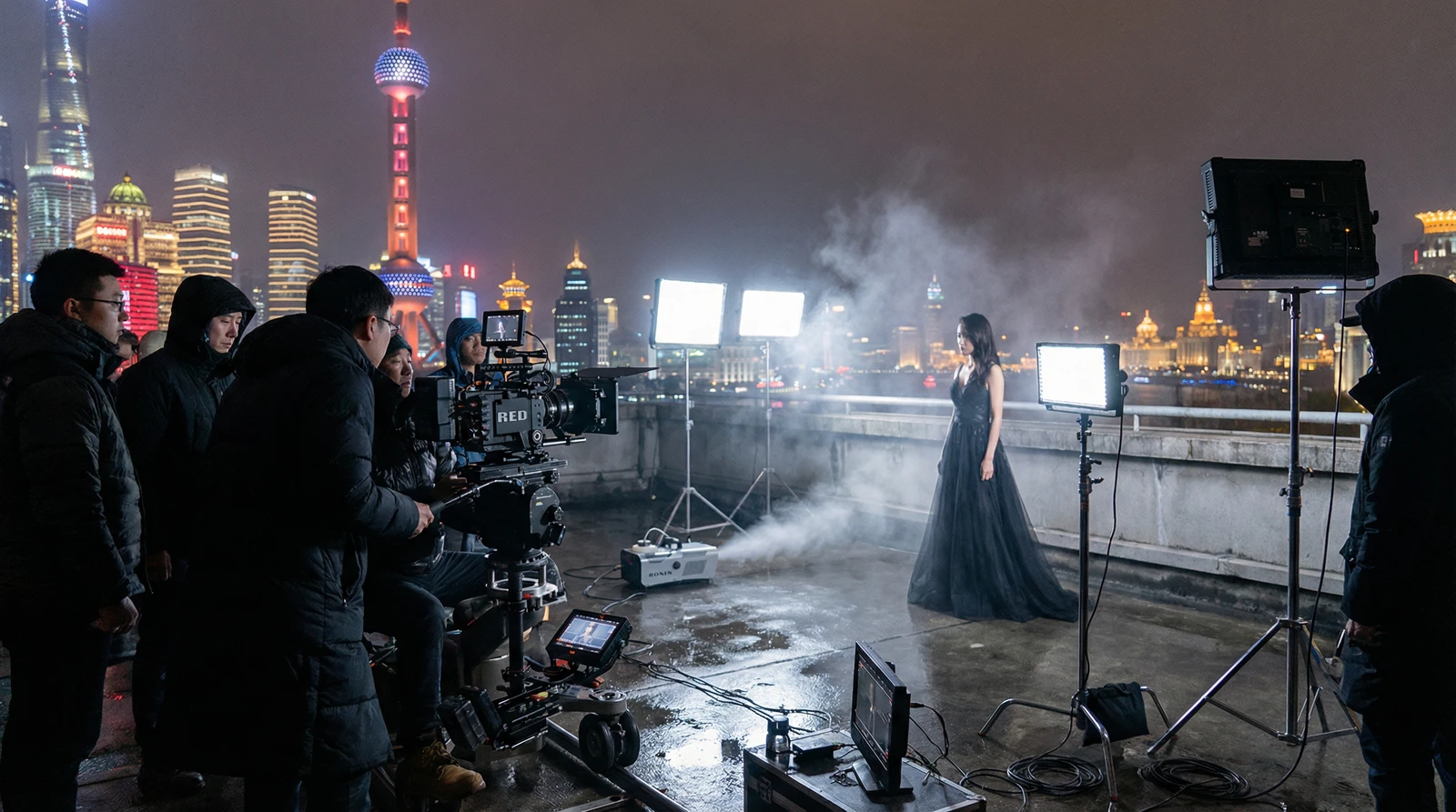 芒果视频上海外滩夜景拍摄现场实况